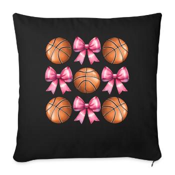 Coquette Bogen Basketball Spieler Mütter Tag Rosa - Sofakissenbezug 45 x 45 cm - Schwarz - Vorne