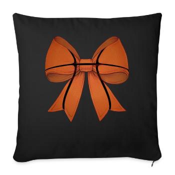 Coquette Bow Basketball Pattern Mother's Day Ribbon - Sofa pillowcase 17,3'' x 17,3'' (45 x 45 cm) - black - Front