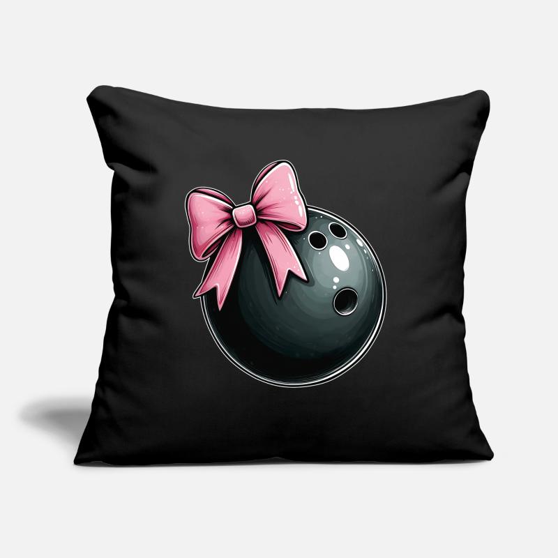 Coquette bowling bowling équipe Ruban rose Housse de coussin décorative 45 x 45 cm