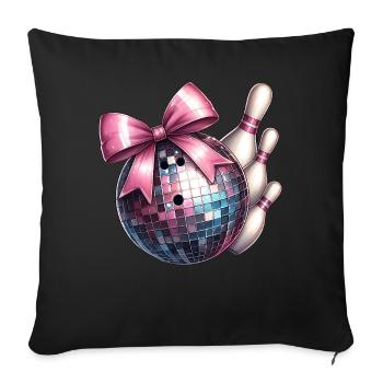 Coquette Bowlingkugel Pins Kariert Disco - Sofakissenbezug 45 x 45 cm - Schwarz - Vorne