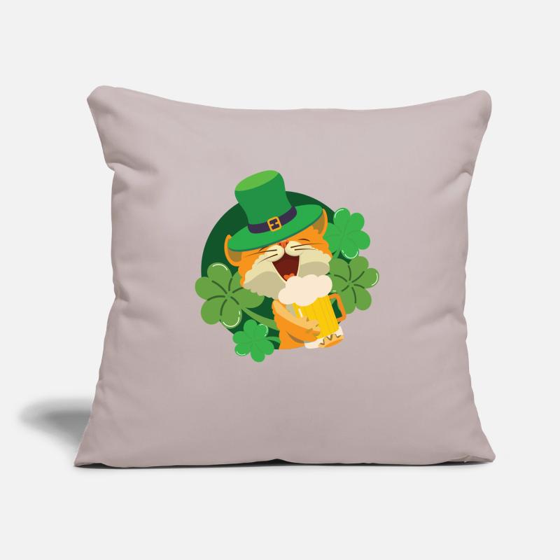 Chat Chaton de la Saint-Patrick Housse de coussin décorative 45 x 45 cm
