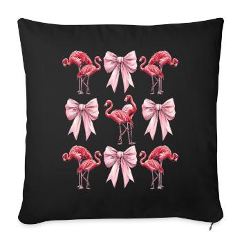 Coquette Bow Flamingo Mother's Day Band Mom Girl - Sofa pillowcase 17,3'' x 17,3'' (45 x 45 cm) - black - Front