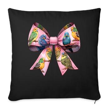 Coquette Cockatiel Perruche Perroquet - Housse de coussin décorative 45 x 45 cm - noir - Devant