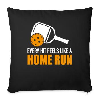 Le dicton du pickleball : chaque coup sûr ressemble à un coup de circuit - Housse de coussin décorative 45 x 45 cm - noir - Devant