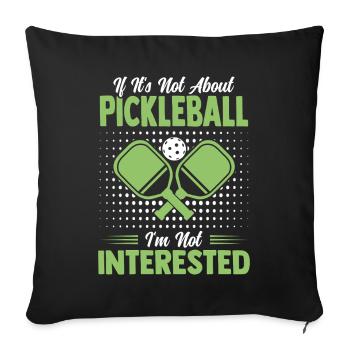 Drôle de pickleball disant cadeau de tennis - Housse de coussin décorative 45 x 45 cm - noir - Devant