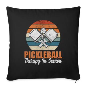 Retro Pickleball Therapy In Session - Sofa pillowcase 17,3'' x 17,3'' (45 x 45 cm) - black - Front