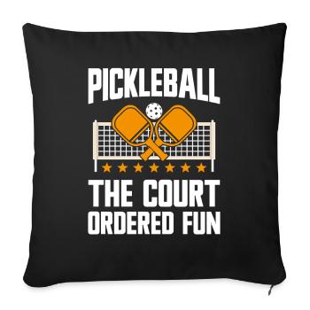 Pickleball : le paddleball amusant ordonné par le tribunal - Housse de coussin décorative 45 x 45 cm - noir - Devant