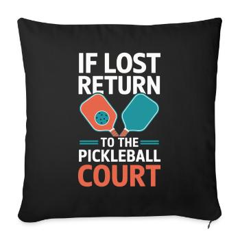 Tournoi de pickleball Chemise d’équipe Paddleball - Housse de coussin décorative 45 x 45 cm - noir - Devant