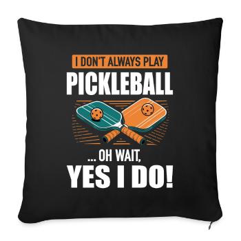 Jeux Pickleball Idée cadeau pour le Paddleball - Housse de coussin décorative 45 x 45 cm - noir - Devant