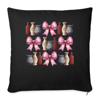 Coquette Archéologue Vases d’Archéologie - Housse de coussin décorative 45 x 45 cm - noir - Devant