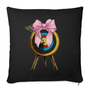 Coquette Bow Archery Bow and Arrow - Sofa pillowcase 17,3'' x 17,3'' (45 x 45 cm) - black - Front