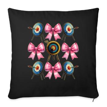Coquette Bow Archery Bow and Arrow - Sofa pillowcase 17,3'' x 17,3'' (45 x 45 cm) - black - Front