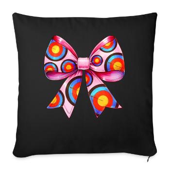 Coquette Bow Archery Bow and Arrow - Sofa pillowcase 17,3'' x 17,3'' (45 x 45 cm) - black - Front
