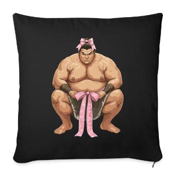 Echec Coquette Lutte Sumo Lutteur Japonais Sumo - Housse de coussin décorative 45 x 45 cm - noir - Devant