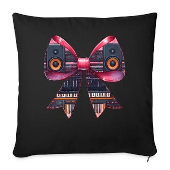 Coquette Bow Sound Engineer Sound Engineer - Sofa pillowcase 17,3'' x 17,3'' (45 x 45 cm) - black - Front