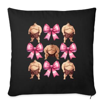 Echec Coquette Lutte Sumo Lutteur Japonais Sumo - Housse de coussin décorative 45 x 45 cm - noir - Devant