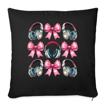 Coquette Bow Sound Engineer Sound Engineer - Sofa pillowcase 17,3'' x 17,3'' (45 x 45 cm) - black - Front