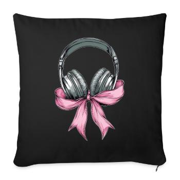 Coquette Bow Sound Engineer Sound Engineer - Sofa pillowcase 17,3'' x 17,3'' (45 x 45 cm) - black - Front