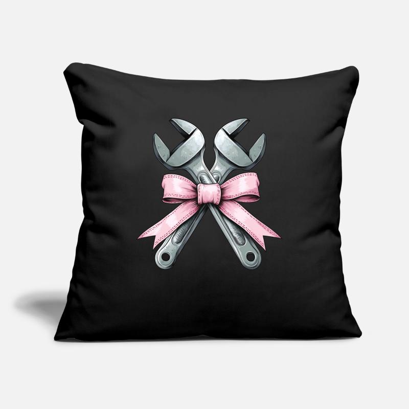 Coquette Arc Clé Mécanique Rose Housse de coussin décorative 45 x 45 cm