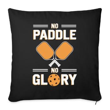 Drôle de pickleball Spurch No Paddle No Glory - Housse de coussin décorative 45 x 45 cm - noir - Devant