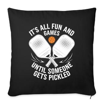 Pickleball Player Paddleball Game Fun Gift - Sofa pillowcase 17,3'' x 17,3'' (45 x 45 cm) - black - Front