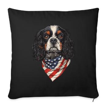 Cavalier King Charles - Sofakissenbezug 45 x 45 cm - Schwarz - Vorne