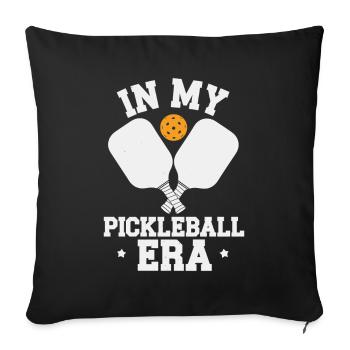 Dans mon époque Pickleball Paddleball cadeau Dinkball - Housse de coussin décorative 45 x 45 cm - noir - Devant