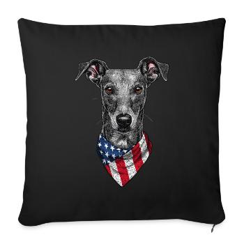 Windhund - Sofakissenbezug 45 x 45 cm - Schwarz - Vorne