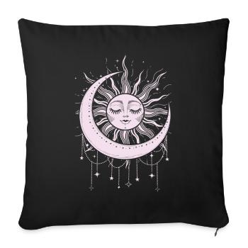 Sun and Moon Esoteric Universe - Sofa pillowcase 17,3'' x 17,3'' (45 x 45 cm) - black - Front