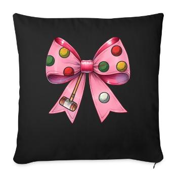Coquette Bogen Krocketschläger Ball Mütter Tag - Sofakissenbezug 45 x 45 cm - Schwarz - Vorne