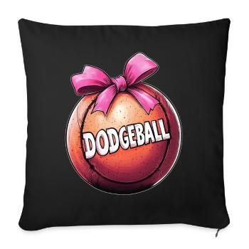 Coquette Bow Dodgeball Team Pink Ribbon Mom - Sofa pillowcase 17,3'' x 17,3'' (45 x 45 cm) - black - Front