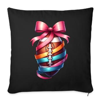 Coquette Bow Flag Football Player Pink Bow - Sofa pillowcase 17,3'' x 17,3'' (45 x 45 cm) - black - Front