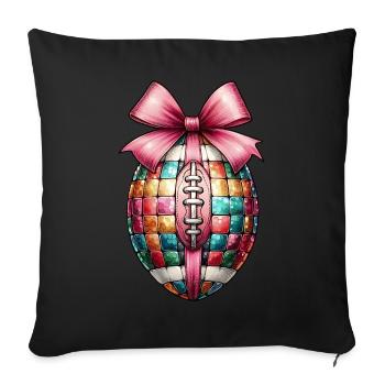 Flirctious Bow Football américain Disco Plaid - Housse de coussin décorative 45 x 45 cm - noir - Devant