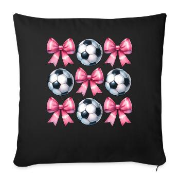 Coquette Bogen Fußball Spieler Mütter Tag rosa - Sofakissenbezug 45 x 45 cm - Schwarz - Vorne