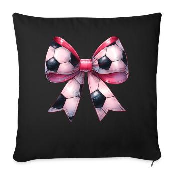 Coquette Bow Footballeur Fête des Mères Rose - Housse de coussin décorative 45 x 45 cm - noir - Devant