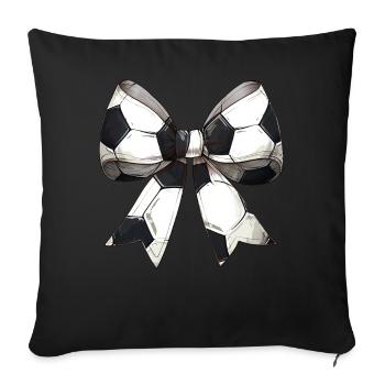 Coquette Bow Soccer Ball Pattern Mothers Day - Sofa pillowcase 17,3'' x 17,3'' (45 x 45 cm) - black - Front