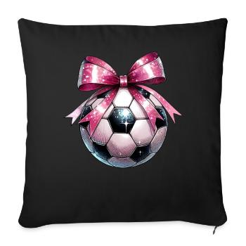 Coquette Bow Football Disco Ball Fête des Mères Rose - Housse de coussin décorative 45 x 45 cm - noir - Devant