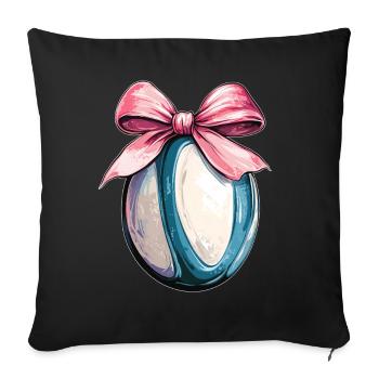 Coquette Bogen Rugby-Spieler Mütter Tag rosa - Sofakissenbezug 45 x 45 cm - Schwarz - Vorne