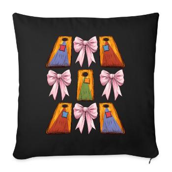Coquette Bow Cornhole Board Bohnensack Mütter Tag - Sofakissenbezug 45 x 45 cm - Schwarz - Vorne