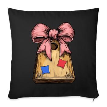 Coquette Bow Cornhole Board Bohnensack Mütter Tag - Sofakissenbezug 45 x 45 cm - Schwarz - Vorne