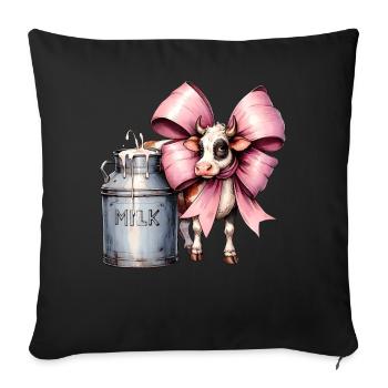 Coquette Bow Cow Farmer Milk Dairy Farmer - Sofa pillowcase 17,3'' x 17,3'' (45 x 45 cm) - black - Front