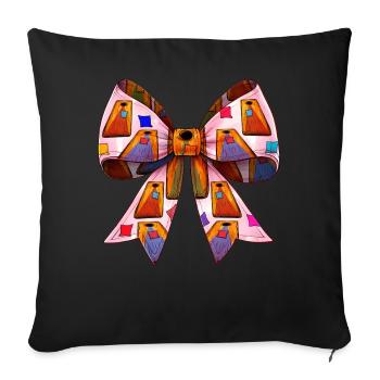 Coquette Bow Cornhole Board Bean Bag Mothers Day - Sofa pillowcase 17,3'' x 17,3'' (45 x 45 cm) - black - Front
