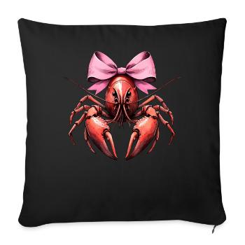 Coquette Bogen Langusten Flusskrebs Muttertag Rosa - Sofakissenbezug 45 x 45 cm - Schwarz - Vorne