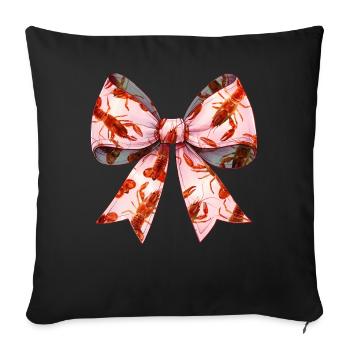 Coquette Bogen Langusten Flusskrebs Muttertag Rosa - Sofakissenbezug 45 x 45 cm - Schwarz - Vorne