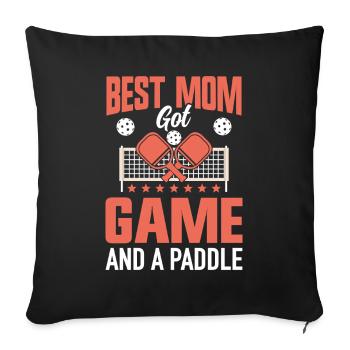 Pickleball Maman Paddleball Maman Paddle Game - Housse de coussin décorative 45 x 45 cm - noir - Devant