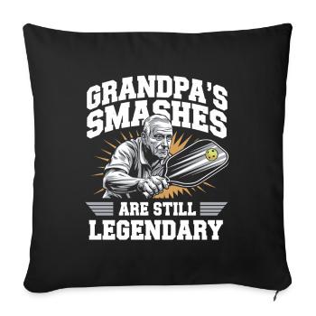 Grand-père joueur de pickleball Dinking Team cadeau - Housse de coussin décorative 45 x 45 cm - noir - Devant