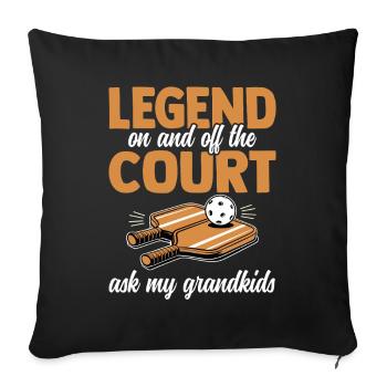 Grandpa Pickleball Design - Sofa pillowcase 17,3'' x 17,3'' (45 x 45 cm) - black - Front