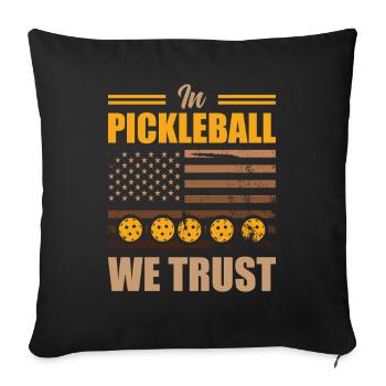 Pickleball USA Flag Paddleball Sportsman Team - Housse de coussin décorative 45 x 45 cm - noir - Devant