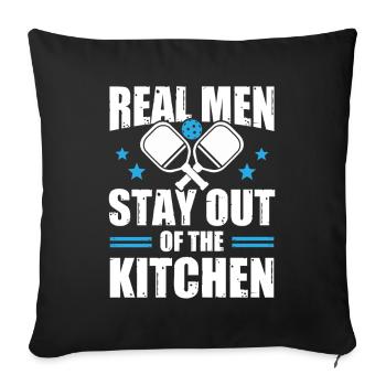 Les vrais hommes restent en dehors de la cuisine Pickleball Männer - Housse de coussin décorative 45 x 45 cm - noir - Devant