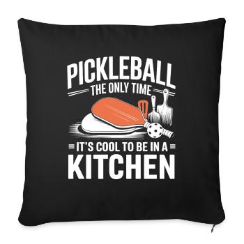 Joueur de pickleball Paddleball Cuisine Dinkball - Housse de coussin décorative 45 x 45 cm - noir - Devant